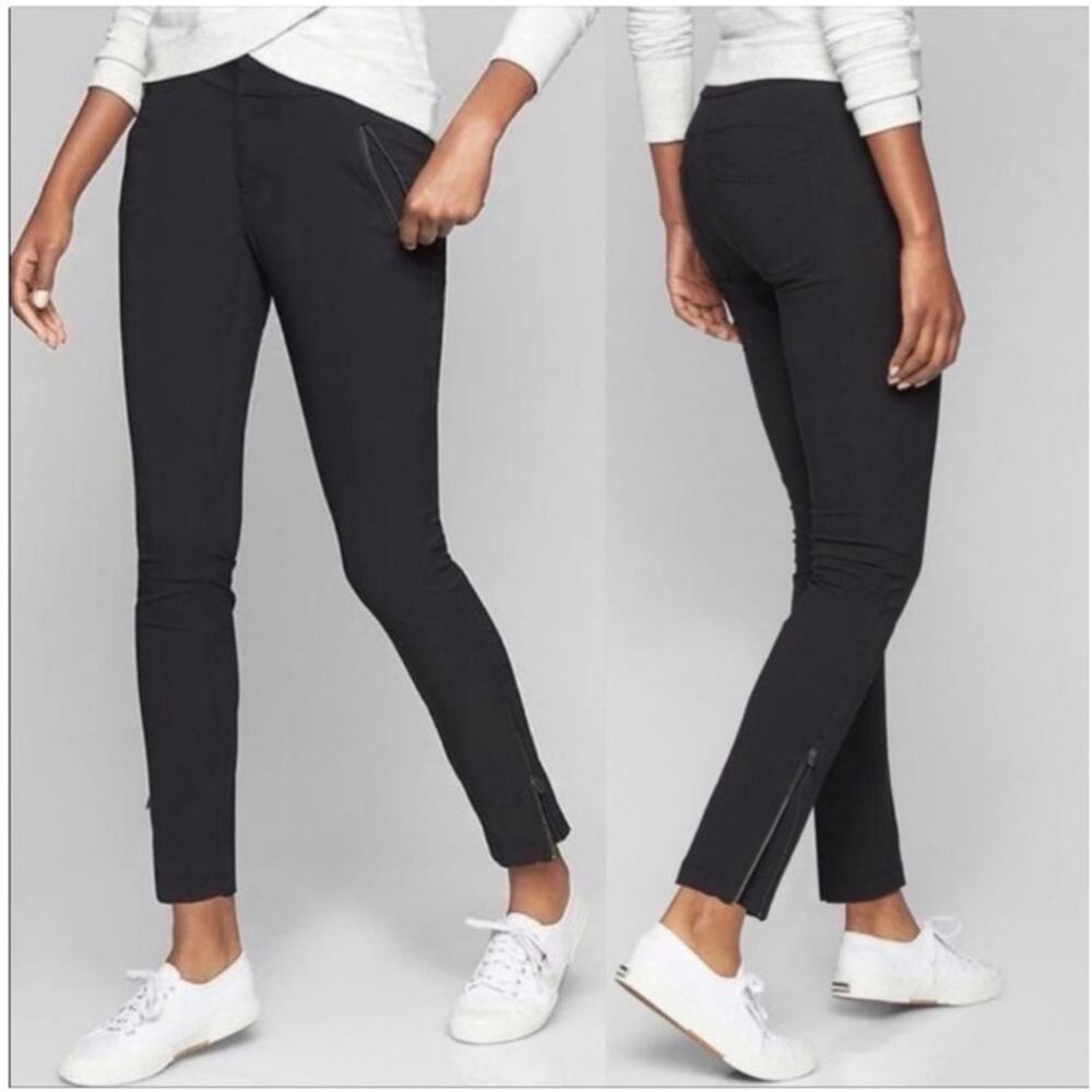Athleta Wander Skinny Pant Ankle Zip Black Outdoor‎ Hiking Size 6